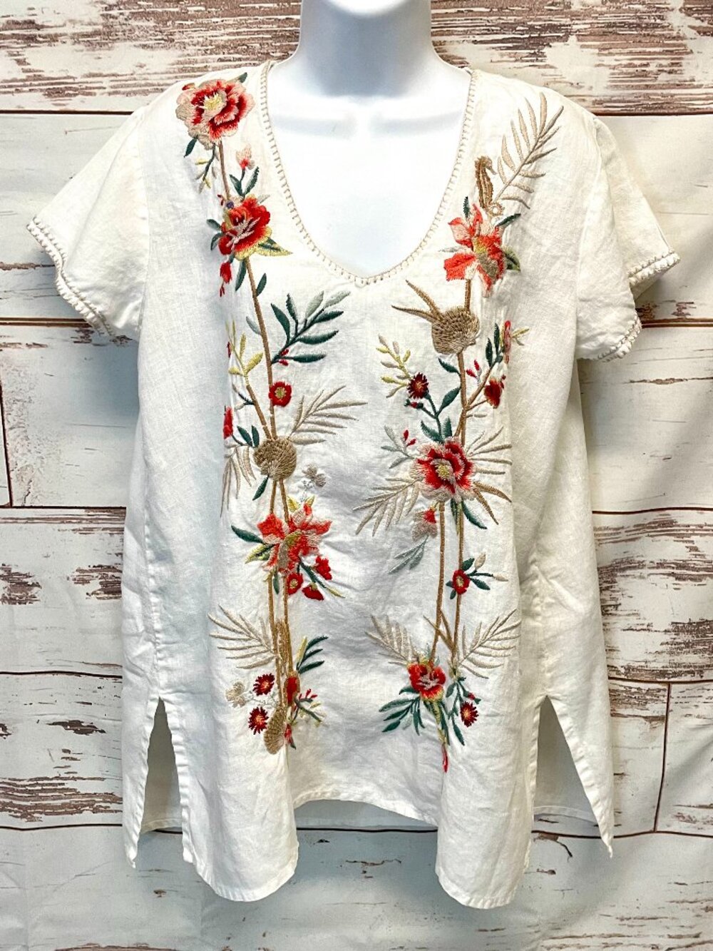 Johnny Was Maureen Linen Blouse